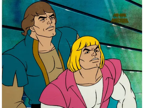 He-Man and the Masters of the Universe Prince Adam and Friend Production Cel Setup (Filmation, 1983). (Total: 5 Items)