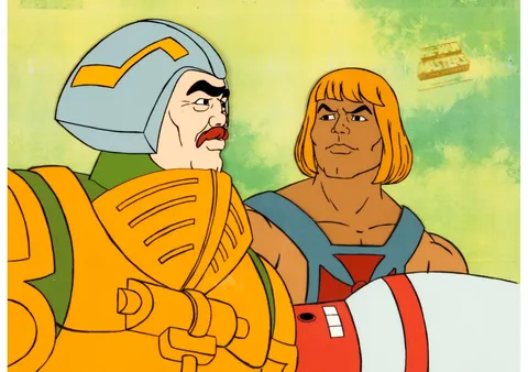 He-Man and the Masters of the Universe Man-At-Arms Production Cel Setup and Animation Drawings Group (Filmation, 1984)