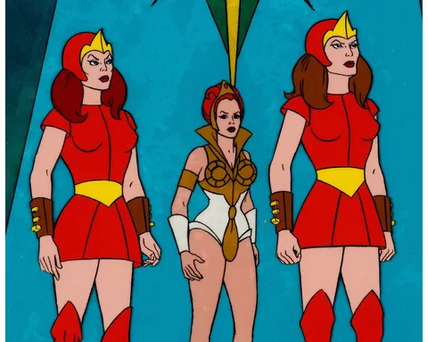 He-Man and the Masters of the Universe Teela and Arcadian Women Production Cel Setup (Filmation, 1983). (Total: 5 Items)