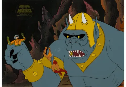 He-Man and the Masters of the Universe He-Man and Man-At-Arms Production Cel Setup (Filmation, 1983). (Total: 3 Items)