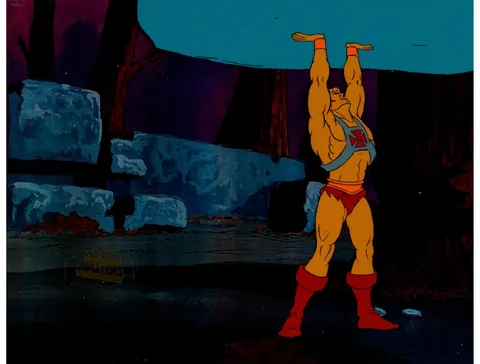 He-Man and the Masters of the Universe Production Cel (Filmation, 1984). (Total: 2 Items)