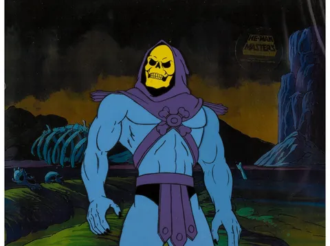 He-Man and the Masters of the Universe Skeletor Production Cel Setup (Filmation, 1984). (Total: 4 Items)