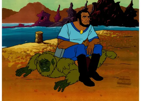 He-Man and the Masters of the Universe Melaktha and Moss Man Production Cel (Filmation, 1984). (Total: 4 Items)