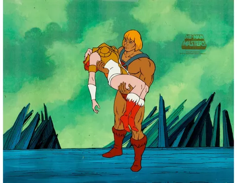 He-Man and the Masters of the Universe He-Man and Teela Production Cel and Animation Drawing Group (Filmation, 1984). (T