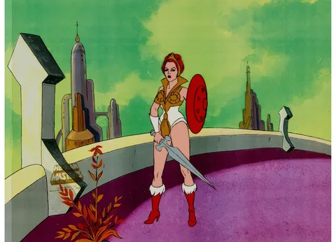 He-Man and the Masters of the Universe Teela Production Cel (Filmation, 1984). (Total: 2 Items)