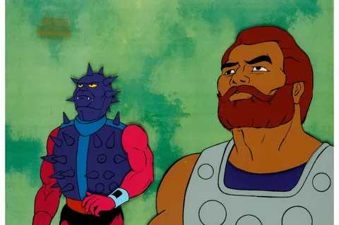 He-Man and the Masters of the Universe Spikor and Fisto Production Cel and Animation Drawing Group (Filmation, 1984). (T