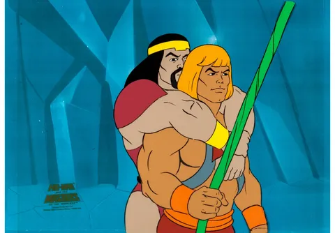 He-Man and the Masters of the Universe He-Man and Chief Merlo Production Cel (Filmation, 1983). (Total: 2 Items)