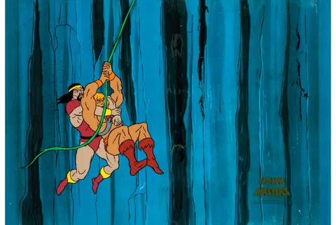 He-Man and the Masters of the Universe He-Man and Chief Merlo Production Cel (Filmation, 1983). (Total: 2 Items)