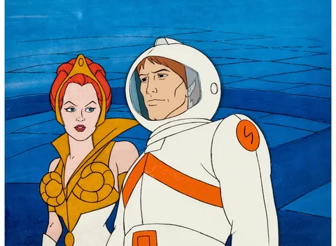 He-Man and the Masters of the Universe Teela and Colonel Mark Blaze Production Cel Setup and Animation Drawing Group (Fi