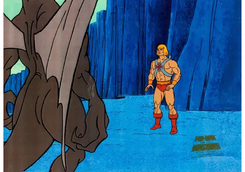 He-Man and the Masters of the Universe Production Cel Setup (Filmation, 1983). (Total: 2 Items)
