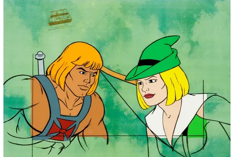 He-Man and the Masters of the Universe Bowena Production Cel Setup and Animation Drawing Group (Filmation, 1984). (Total