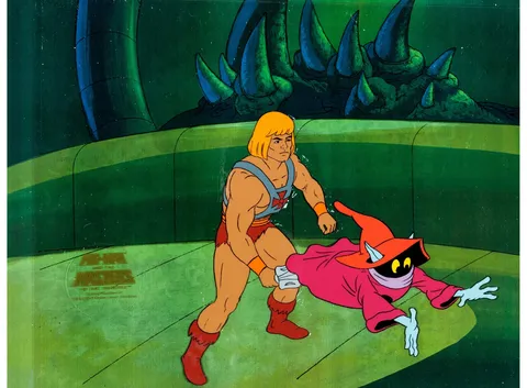 He-Man and the Masters of the Universe Orko Production Cel Setup (Filmation, 1984). (Total: 3 Items)