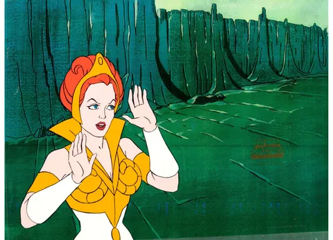 He-Man and the Masters of the Universe Teela Production Cel Setup (Filmation, 1984). (Total: 2 Items)