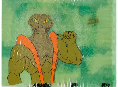 He-Man and the Masters of the Universe Repton Soldier Production Cel and Animation Drawing Group (Filmation, 1984). (Tot