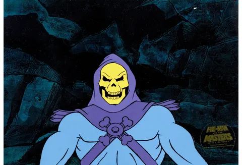 He-Man and the Masters of the Universe Skeletor Production Cel Setup (Filmation, 1983). (Total: 3 Items)