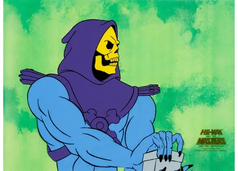 He-Man and the Masters of the Universe Skeletor Production Cel and Drawing (Filmation, 1983)