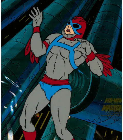 He-Man and the Masters of the Universe Stratos Production Cel (Filmation, 1983). (Total: 2 Items)