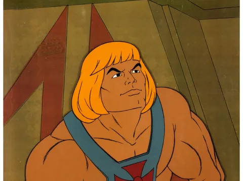 He-Man and the Masters of the Universe Production Cel Setup, Animation Drawings, and Production Folder Group of 6 (Filma