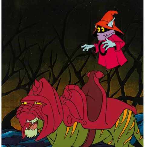 He-Man and the Masters of the Universe Orko and Battle Cat Production Cel Setup (Filmation, 1984). (Total: 3 Items)