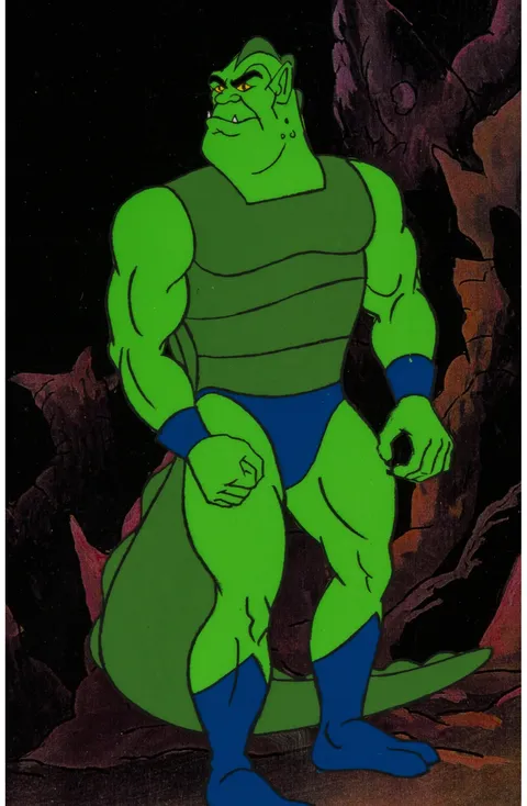 He-Man and the Masters of the Universe Lizardman Production Cel and Animation Drawing Group of 2 (Filmation, 1984). (Tot