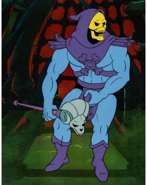 He-Man and the Masters of the Universe Skeletor Production Cel and Animation Drawing Group (Filmation, 1984). (Total: 4