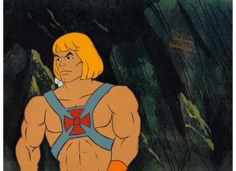 He-Man and the Masters of the Universe Production Cel, Animation Drawings, and Production Folder Group of 4 (Filmation