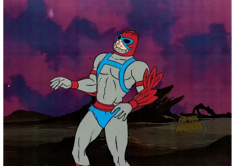 He-Man and the Masters of the Universe Stratos Production Cel (Filmation, 1983). (Total: 2 Items)