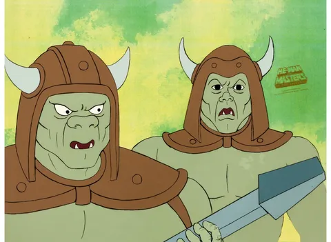 He-Man and the Masters of the Universe Goblins Production Cel Setup and Matching Animation Drawing Group (Filmation, 198