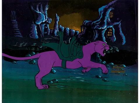 He-Man and the Masters of the Universe Panthor Production Cel Setup(Filmation, 1983). (Total: 2 Original Art)