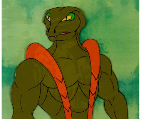 He-Man and the Masters of the Universe Repton Soldier Production Cel, Animation Drawing, and Studio Folder Group (Filmat