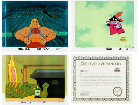 He-Man and the Masters of the Universe He-Man, Orko and Cringer Production Cel Group (Filmation, 1984). (Total: 6 Items)