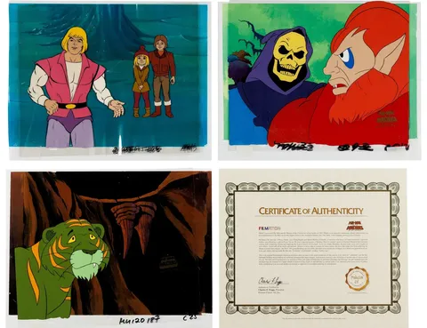 He-Man and the Masters of the Universe Production Cel Setups, Animation Drawings, and Studio Folder Group of 7 (Filmatio