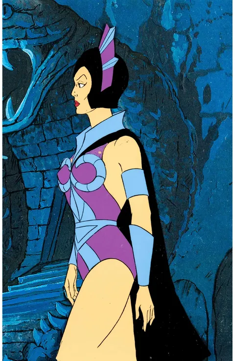 He-Man and the Masters of the Universe Evil-Lyn Production Cel Setup (Filmation, 1984). (Total: 2 Original Art)