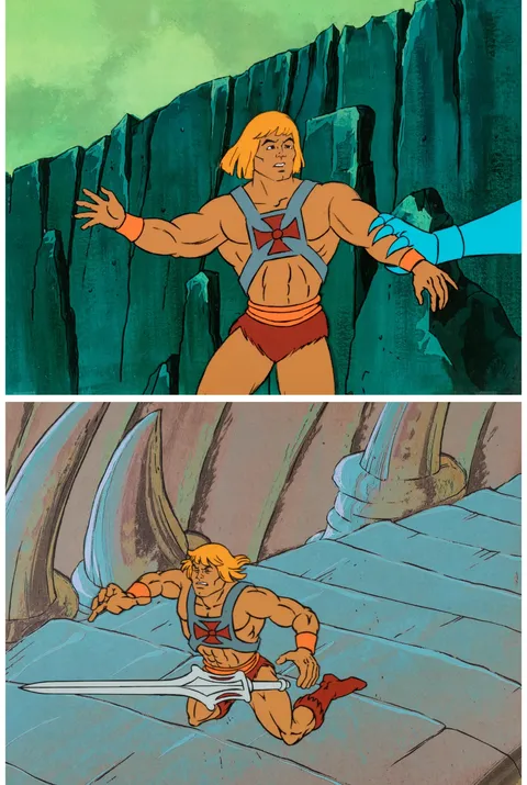 He-Man and the Masters of the Universe He-Man Production Cel Group of 2 (Filmation, 1983-85)