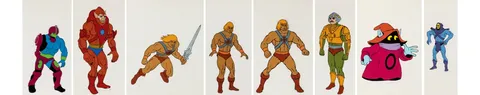 He-Man and the Masters of the Universe He-Man, Orko, Man-at-Arms, Skeletor, Trap Jaw, and Beast Man Production Cel Group