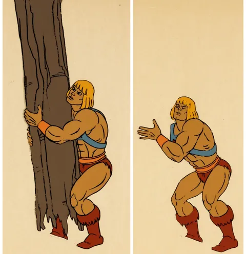 He-Man and the Masters of the Universe Pair of Production Cel and Production Drawing - Group of 3 (Filmation, c. 1983-85