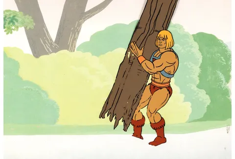 He-Man and the Masters of the Universe "Ordeal in the Darklands" He-Man Production Cel with Animation Drawing