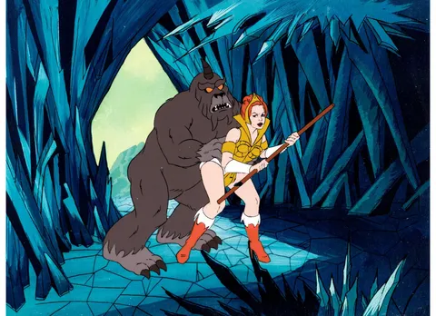 He-Man and the Masters of the Universe "Teela's Quest" Teela and Shadow Beast Production Cel (Filmation, 1983)