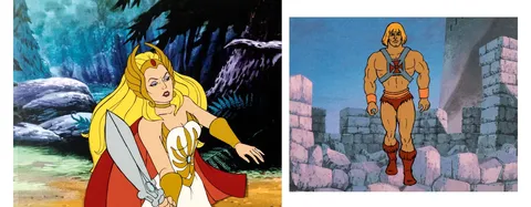 He-Man and the Masters of the Universe and She-Ra: Princess of Power He-Man and She-Ra Pair of Original Productions Cels