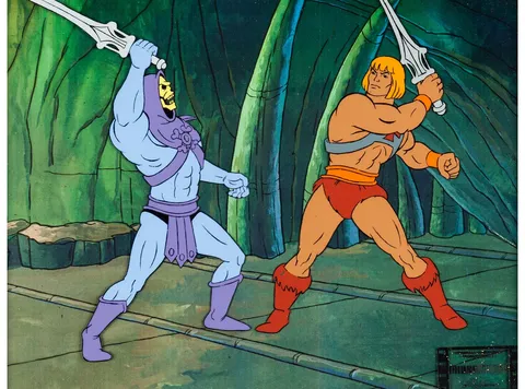 He-Man and the Masters of the Universe He-Man and Skeletor Production Cel Setup (Filmation, c. 1983-85)