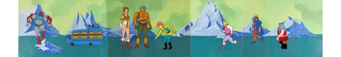 He-Man and the Masters of the Universe Production/Color Model Cel Setup with She-Ra and the Princesses of Power Pan Prod