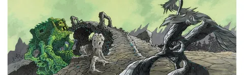 He-Man and the Masters of the Universe Castle Greyskull Pan Production Background with Cel Overlay (Filmation, 1983)