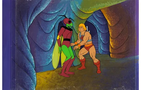 He-Man and the Masters of the Universe He-Man and Tycon Production Cels and Master Production Background (Filmation, 198