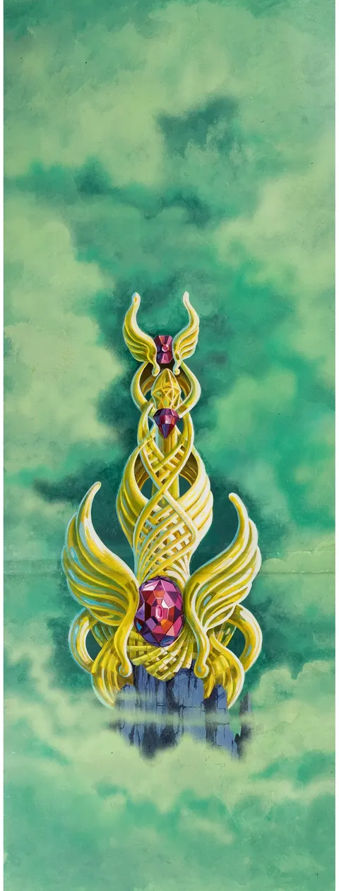 She-Ra: Princess of Power Crystal Castle Pan Production Background with Cel Overlay (Filmation, 1985)