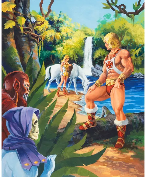 He-Man and the Masters of the Universe Jigsaw Puzzle Illustration by R. L. Allen Original Art (Mattel/Whitman, c. 1980s)