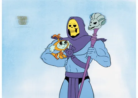 He-Man and She-Ra: A Christmas Special Skeletor and Relay Production Cel (Filmation, 1985)