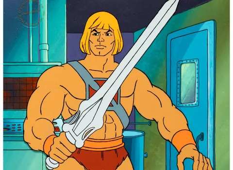 He-Man and the Masters of the Universe He-Man Production Cel with Master Background (Filmation, c. 1983-85)
