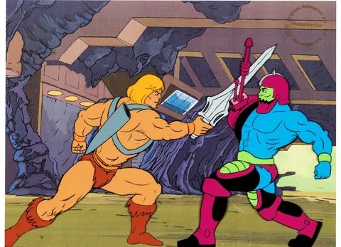 He-Man and the Masters of the Universe "Keeper of the Ancient Ruins" He-Man and Trap Jaw Production Cel (Filma