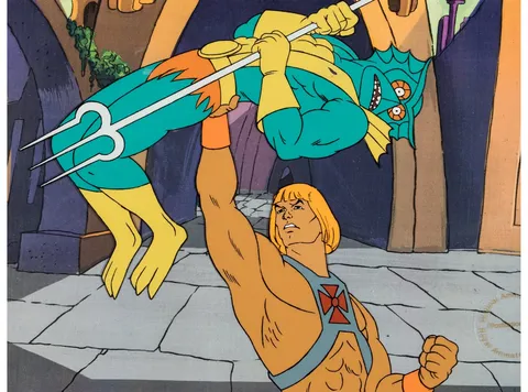 He-Man and the Masters of the Universe "City Beneath the Sea" He-Man and Merman Production Cel (Filmation, 198