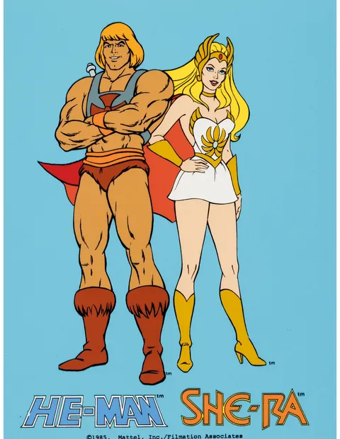 He-Man Masters of the Universe He-Man and She-Ra Publicity Cel (Filmation, c. 1985)